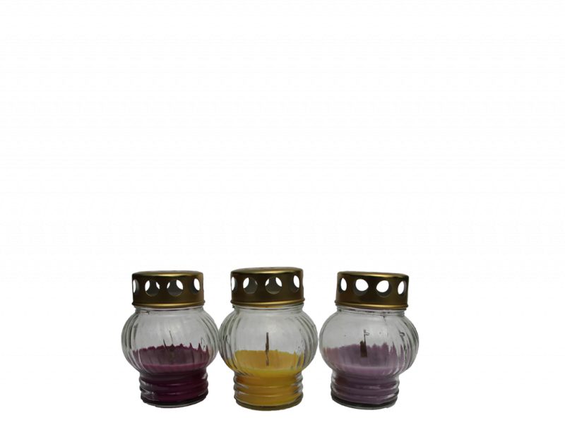 AUSGEGOSSENE GLASGRABLICHTER 