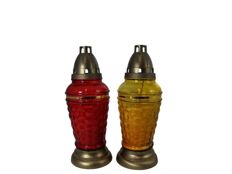 AUSGEGOSSENE GLASGRABLICHTER 