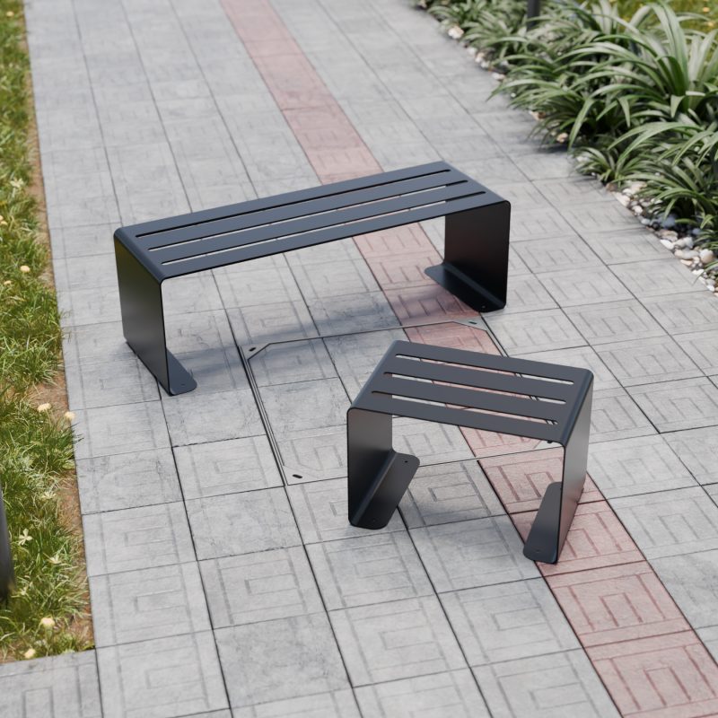 PARKBÄNKE AUS METALL 